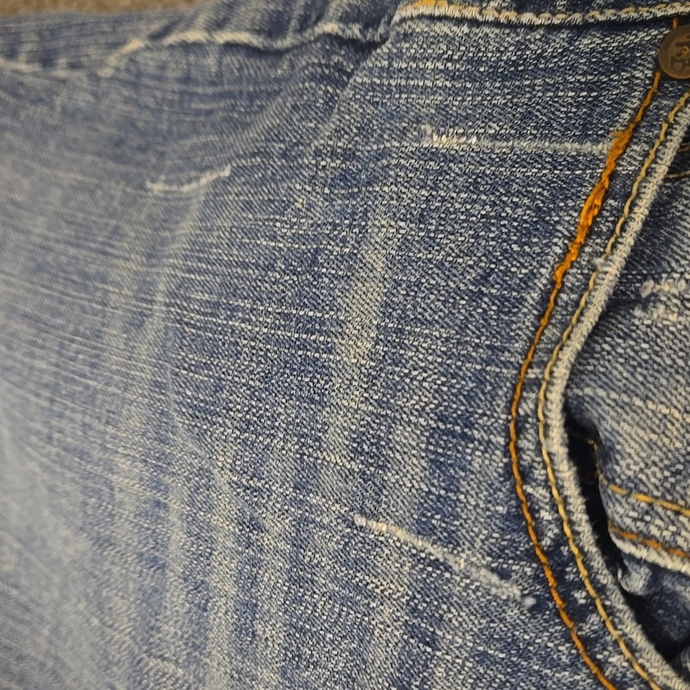 Paris Blues Jeans Womens Size 17 Light Blue Distressed Flare Leg - Picture 9 of 14